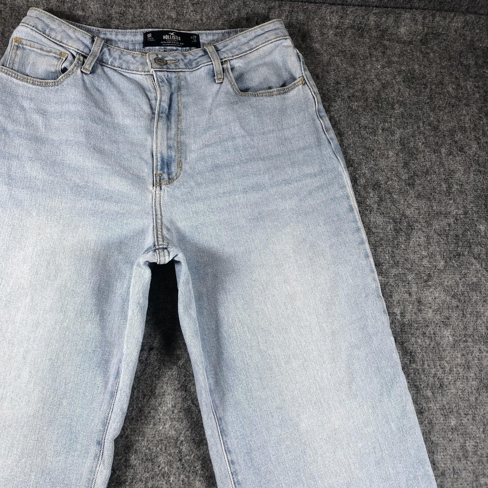 Hollister Dad Straight Jeans‎ Juniors 9 R Light Wash Ultra High Rise - Picture 4 of 16